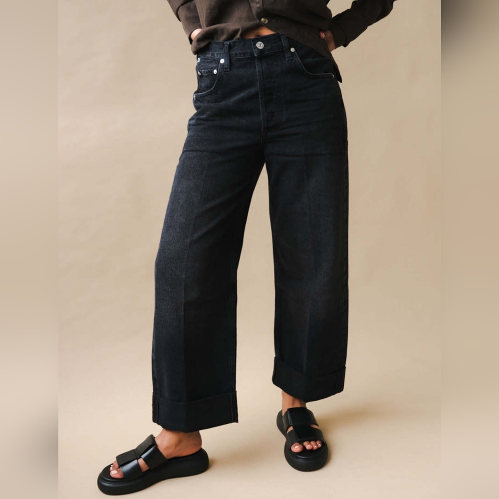 Citizens Of Humanity Black Wide-Leg Jeans